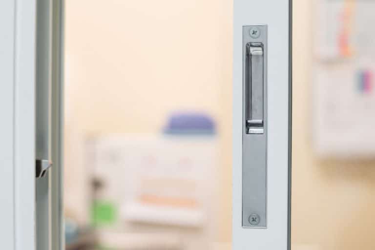 Close Up View Of A Sliding Door Close Up View Of A Sliding Door
